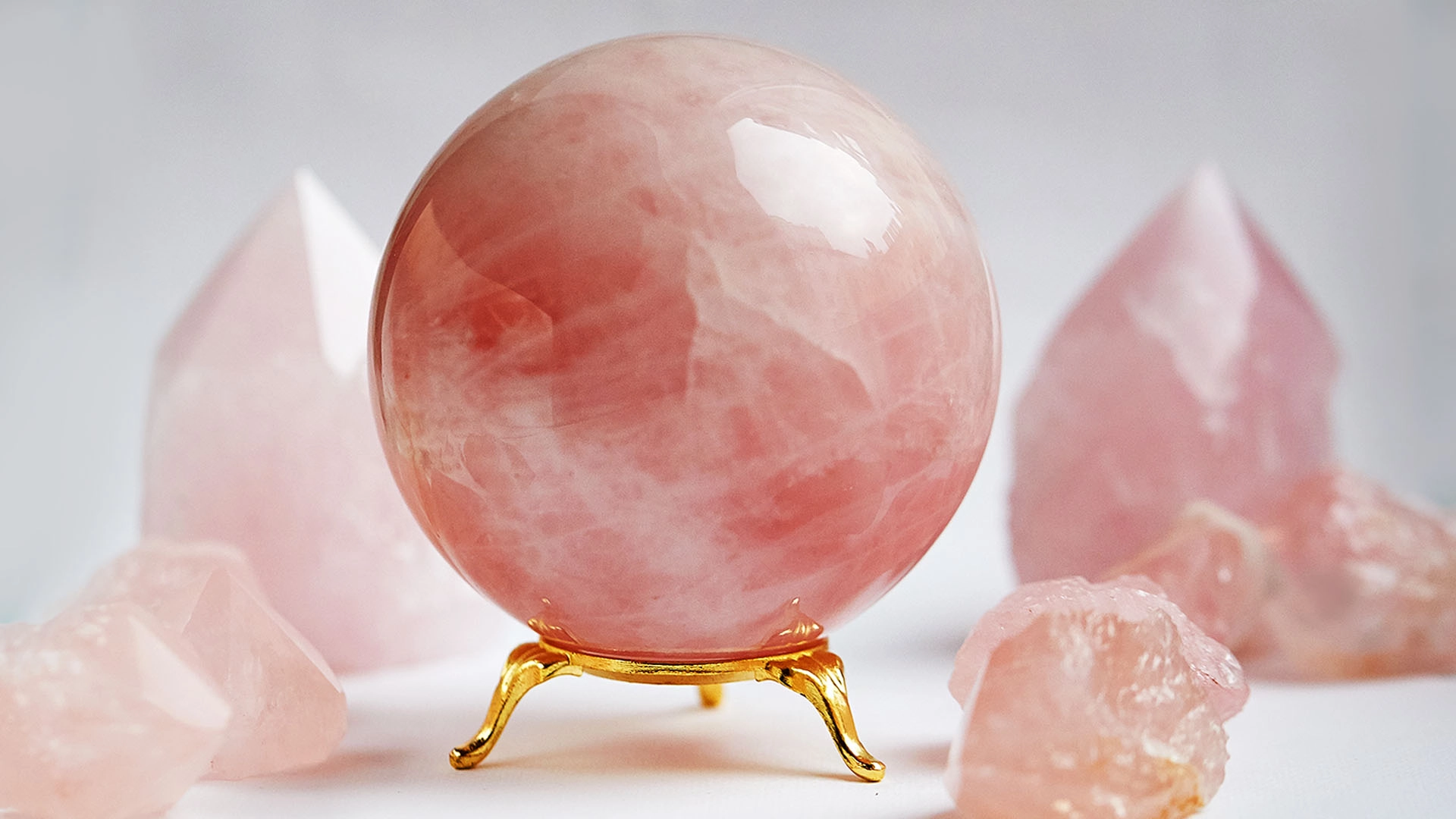 Love stone rose quartz closeup