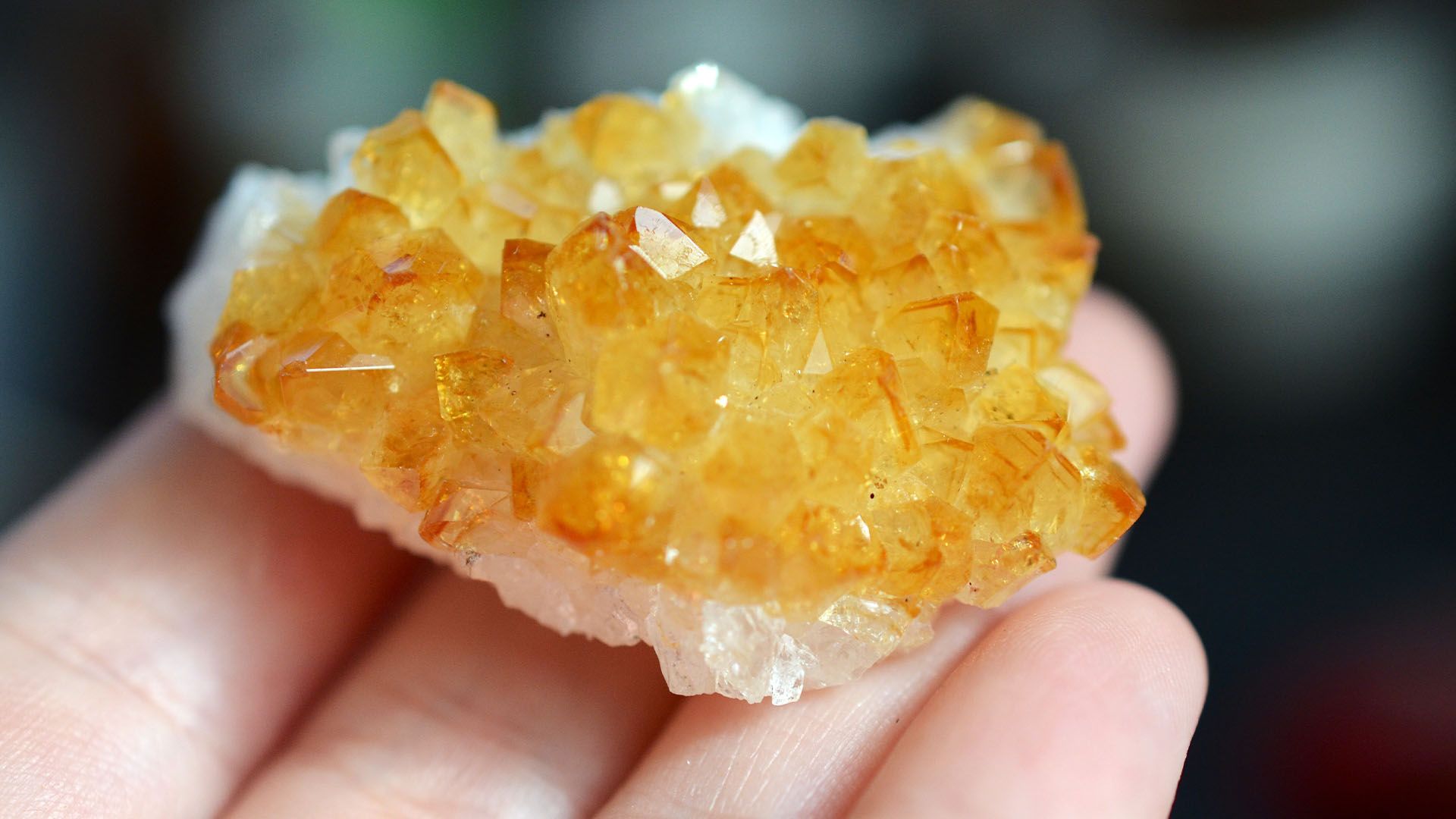 Closeup of Citrine stone